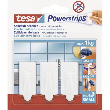 tesa POWERSTRIPS® Ganci adesivi Small Trend Bianco Contenuto: 3 pz. (1/2)