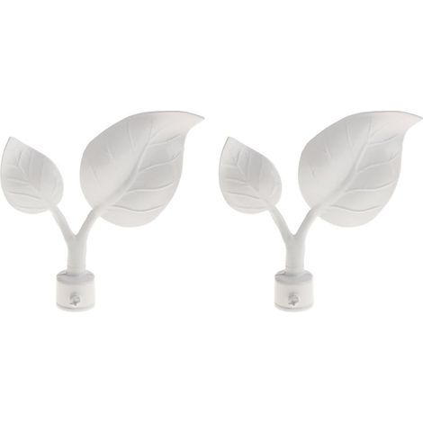 2 Pièces Embout Tringle Rideau Support Finition Aluminium Alliage Utilisation Adaptée pour Décoration Fenêtre Chambre Bar, Type 3 - Blanc (1/5)