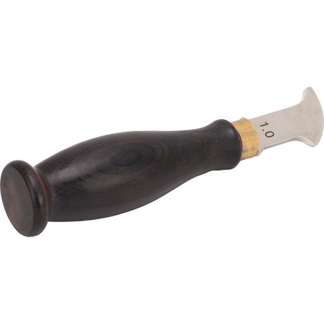 Outil de pliage du cuir 1,0 mm, manche en bois de santal, acier inoxydable 304 poli miroir, pour le travail du cuir. (1/5)