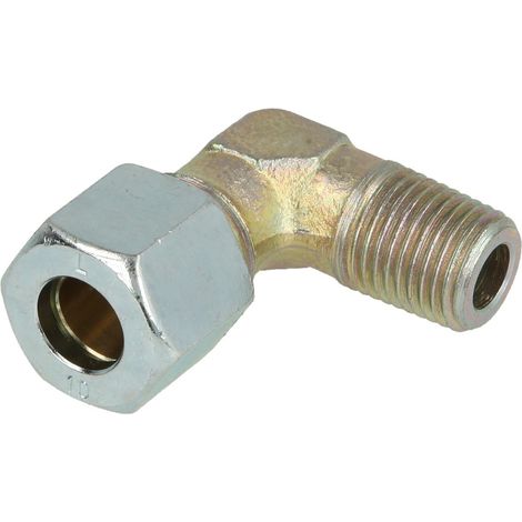 Raccord à visser coudé mâle 1/4'' x 10 mm avec filetage conique