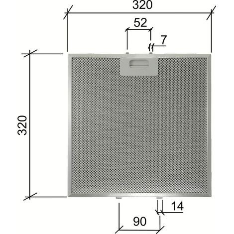 FILTRO CAPPA ELICA / SAMSUNG / HOTPOINT / IKEA mm.320 x 320 x 9 F 258