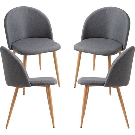 Packs Sillas Comedor - Pack 4 Sillas Vint Tela - Gris oscuro