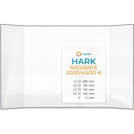 Vitre Hark RADIANTE - Verre Prismatique pour insert - (135 + 438 + 135) x 412 mm (L2+L1+L3 x H1) - 4 mm