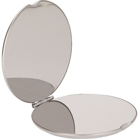 Miroir de poche pliable double face en acier inoxydable, compact et portable pour voyage - Format rond (1/5)