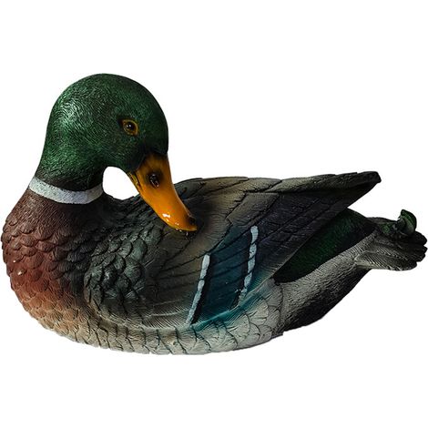 Estatua de pato mandarín de resina para piscina/estanque, jardín – decoración para estanque, acuario, oficina (20 x 10 x 10 cm, 105 g) – decoración para interiores y exteriores, regalo ecológico (1/5)