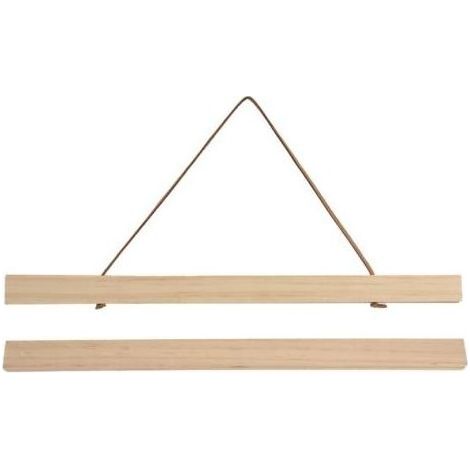 Holzaufhänger für selbstgestaltete Poster, magnetischer Aufhängerahmen für Kunstwerke/Drucke/Leinwände/Fotos/Bilder, 40 x 2,1 cm (1/5)