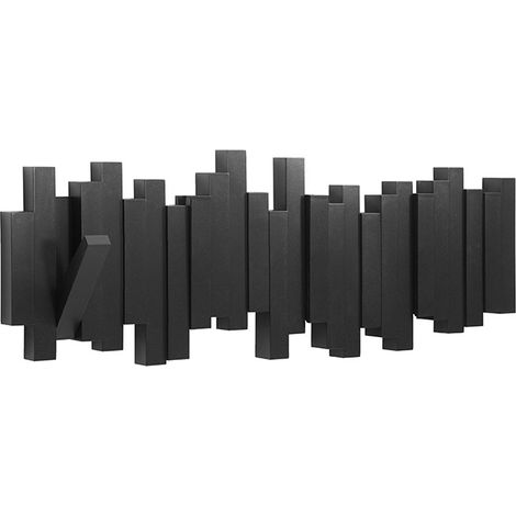 Wandhalterung mit 5 Klapphaken, schwarz (1/5)