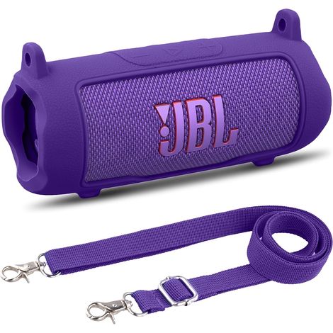 Coque en Silicone pour Flip 7 Enceinte Bluetooth Portable  Compatible avec Flip 7 Enceinte Bluetoothcoque de protection souple en silicone,Violet,Coque uniquement (1/5)
