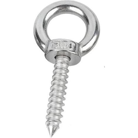 Boulons à œil de levage en acier inoxydable 304, M4, M5, M6, M8, M10, M12, crochets à anneau rond, vis à bois autotaraudeuses, écrou à œil, vis autotaraudeuse(M10 x 150mm 2 Pcs) (1/5)