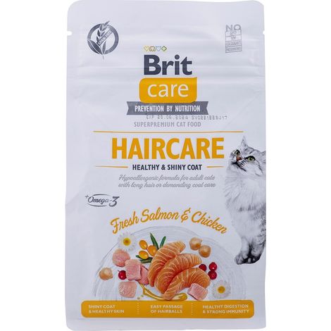 BRIT Care Soins capillaires sans céréales Sains & Shiny Coat - nourriture sèche pour chats - 400 g (1/4)
