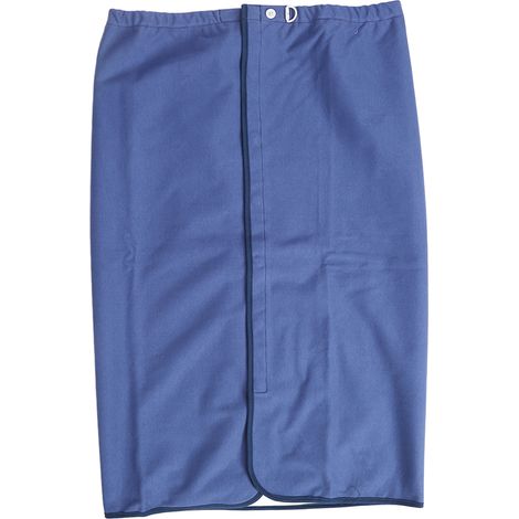 Jupe urinaire en coton lavable, protection réutilisable pour adultes, personnes âgées et enfants, bleu foncé, modèle à boutons pression. (1/5)