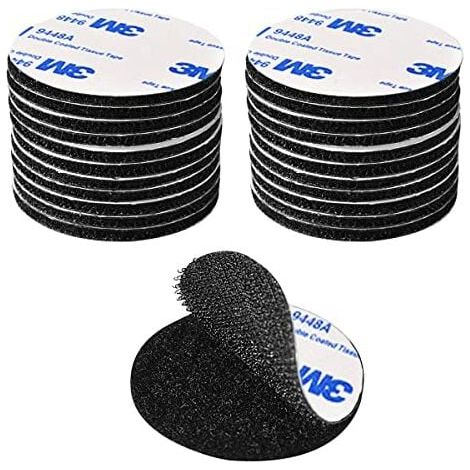 Ruban Velcro Auto-Adhésif - Disque 5 cm - Adhésif Double Face Réutilisable - Pour Cadres Photos Bricolage Montage Sans Vis - 20 Pièces