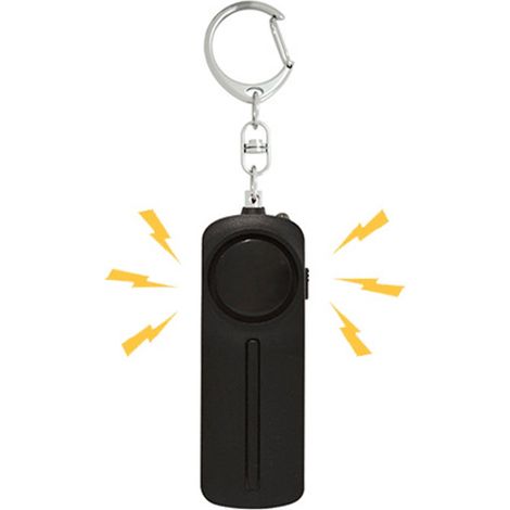 Alarme d'autodéfense personnelle, alarme d'autodéfense pour femmes, alarme d'urgence, alarme porte-clés, alarme d'urgence 130 dB, alarme de sécurité, avec lumière LED, noire (1/5)