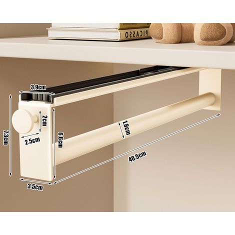 Étagère de rangement coulissante pour penderie avec rails coulissants, 40,5 cm (1/5)