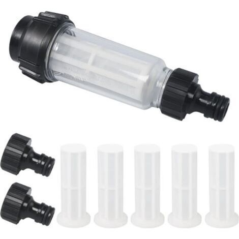 Filtre à Eau Avec Insert, 8 Pcs pour Nettoyeur Tuyau Arrosage Avec Raccord 3/4" pour Tous les Nettoyeurs Haute Pression (1/5)