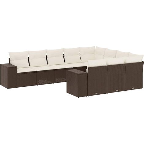 Maison Exclusive - Set de sofás de jardín 10 pzas y cojines ratán (1/5)