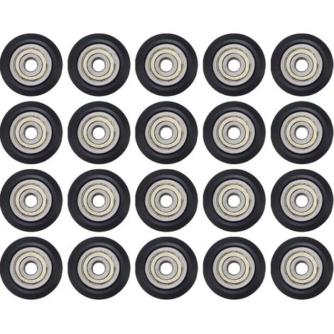 20 pièces roue folle POM pour imprimante 3D, poulie passive ronde 625zz, roulement à billes, compatible Creality Ender 3 CR-10 CR-10S (1/4)
