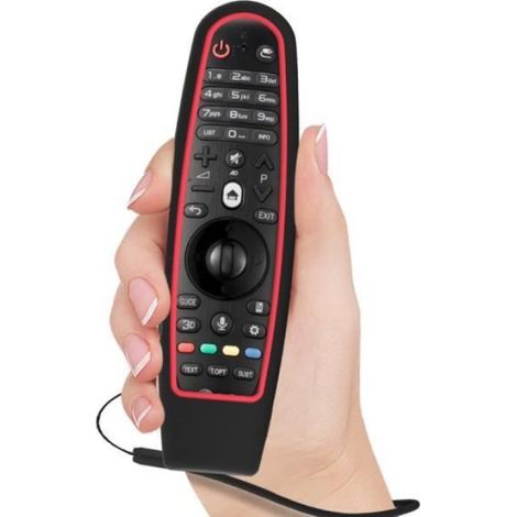 Étui - En Silicone Écologique - Ergonomique - Pour Télécommande LG AN-MR600 MR650 - Noir Avec Lignes Vertes - 1 Pièce (1/4)