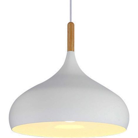 Suspension Métal Rétro, Lampe Industrielle Vintage, Plafonnier Antique Pendentif pour Cuisine Salon Salle à Manger Chambre (Blanc, Sans Ampoule)