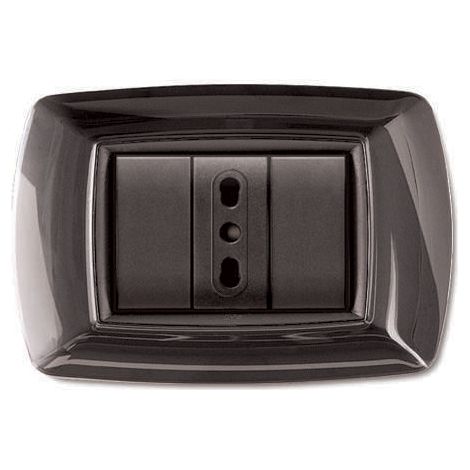 Placca Mylife 3 Mod. Nero Glittering ( Elettrocanali Cod. Ecl2983Ng )