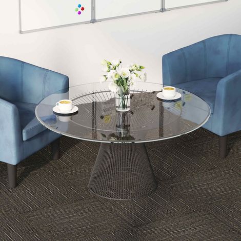 vidaXL Carreau de tapis Rayé Marron Clair 50 x 50 cm 4 pcs
