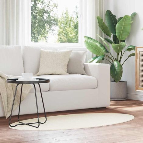 Bereichsteppiche Oval HUARTE Creme 80 x 150 cm 100 %Polyester