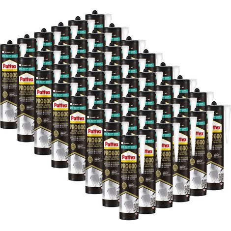 PATTEX Pack de 48 Colles de Fixation PRO600 Objets Lourds Blanc 460g (1/5)