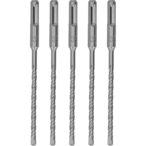 5 pièces foret à percussion rotatif 160mm longueur 2 cannelures auto centrage pointe en carbure forets à percussion pour brique pierre béton 6mm/0,24 pouces (1/5)