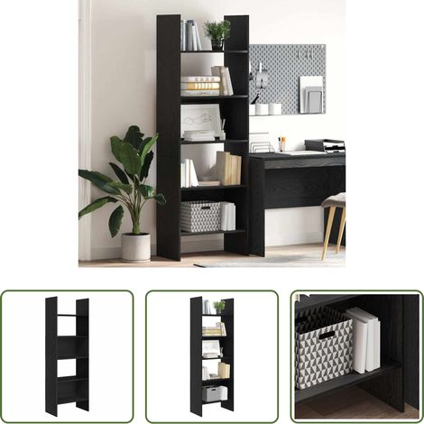 vidaXL Étagère bois - Bibliothèque Chêne noir 60 x 35 x 180 cm Bois d'ingénierie (1/5)