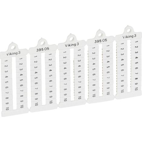 100 Plaques repères à lecture horizontale pour bloc de jonction viking 3 pas 5 mm avec chiffres 1 à 10 LEGRAND 039505 (1/2)