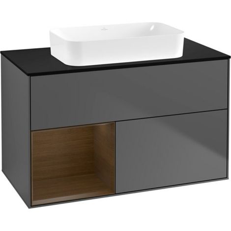 V&B Waschtischunterschrank Wandbeleuchtung Finion 100x60,3 cm, Reg li wal ven, Anthrac. m (1/2)
