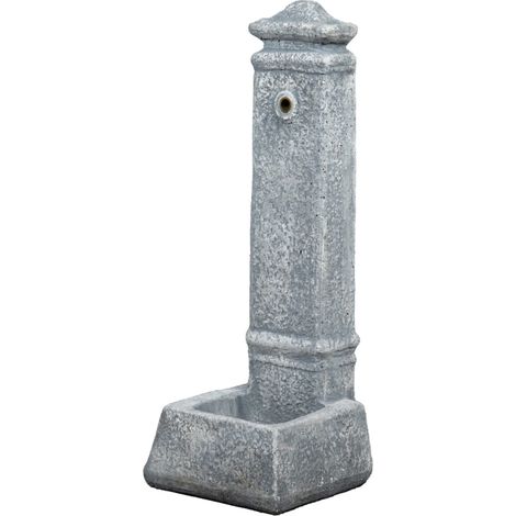 fontana da giardino vedovella kam "isernia" in cemento anticato grigio, 29,8x26x79 cm (1/4)