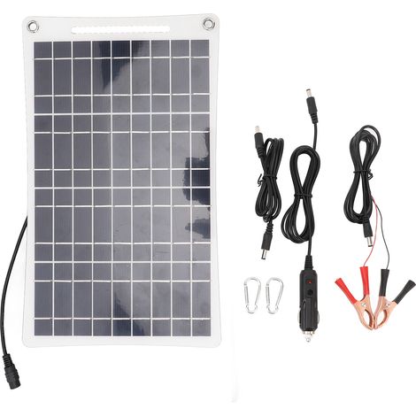 12W 18V Solarpanel-Ladegerät, tragbar, mit zwei USB-Ausgängen, IP65 wasserdicht, für 12V-Batterien, Camping, Wandern, Reisen.