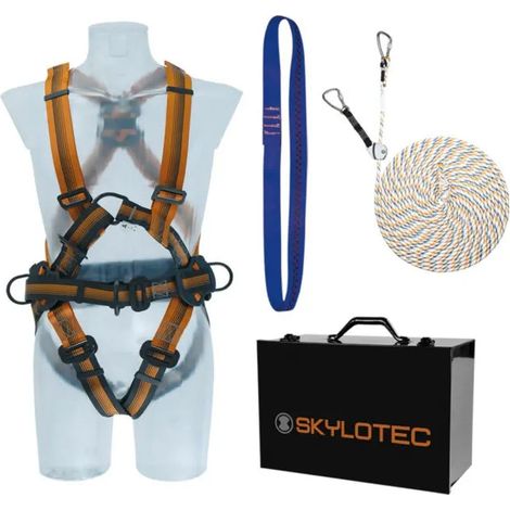 [NEUWERTIG] B-Ware Skylotec Set Sicherheitsausrüstung Absturzsicherung Dachdecker 15m Orange Koffer (1/2)