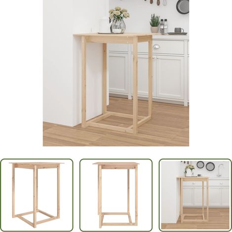 Bois de pin massif - Table de bar 80x80x110 cm Bois massif de pin (1/5)