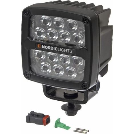 Faro da lavoro LED'50W 7000 lm quadrato 12/24V transparente fissaggio con viti 108,2x108x137 mm spina Deutsch 2-pin'fascio (1/5)