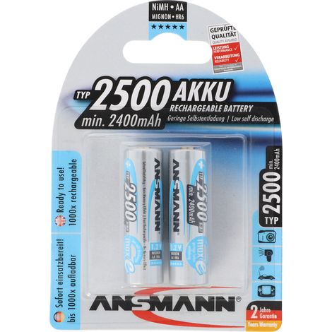ANSMANN maxE plus - Batterie 2 x AA-Typ - NiMH - (wiederaufladbar) - 2500 mAh (1/4)
