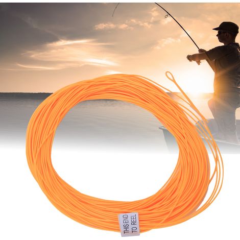 Ligne de pêche flottante en nylon avec boucle soudée plombée, accessoire de pêche sportive orange vif
