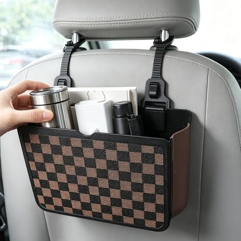 Poubelle de Voiture Portable Multifonctionnelle Poubelle de Voiture Suspendue Corbeille De Voiture petite poubelle de voiture Sac à Déchets Pliable Étanche Organisateur Poubelle de Voiture (Noir) (1/4)