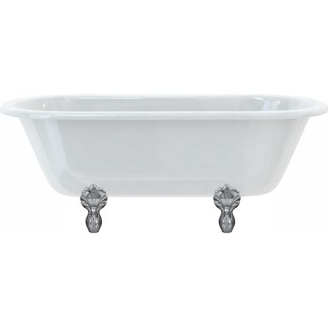 Baignoire îlot WINDSOR Burlington 1500 x 750 x 630 mm avec 4 pieds griffés chromés - Aquatop