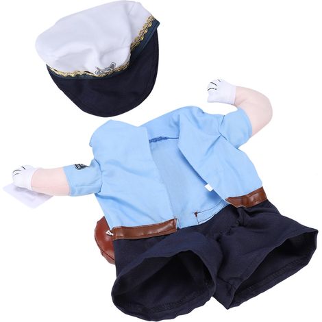 Déguisement mignon en polyester pour animaux de compagnie (chats et chiens) – Costume de policier debout – Taille M (1/5)