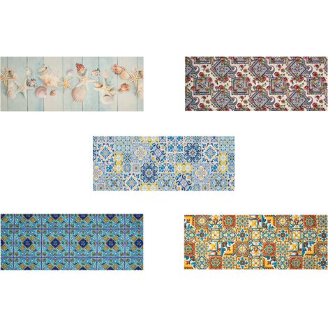 Tappeto Cucina Antiscivolo Stampa Digitale Emozioni Fantasie Maiolica Marina, misura58x80coloreCetara (1/5)