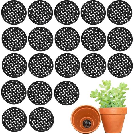 Lot de 20 Grilles de Drainage pour Plantes en Pot, Grille Barbecue 4.5x0.15 cm, Grilles de Protection pour Jardinage et Barbecue