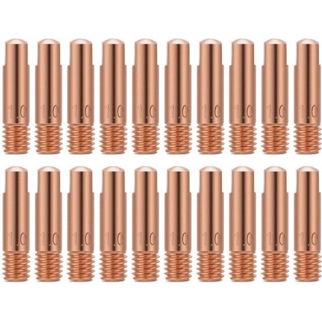 Embouts de contact de soudage Embout de contact en cuivre de 20 pièces pour les consommables de torche de soudage 15AK MIG / MAG (1.0)