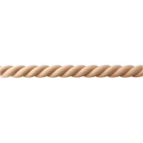 Echantillon de moulure torsade brut décorative - D.1,9 x L20 cm - Bois de hêtre massif - Style Parisien - A peindre (1/4)
