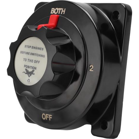 Interrupteur à batterie 250A 4 positions noir, sélecteur DC 6-32V pour camping-car et yacht (1/5)