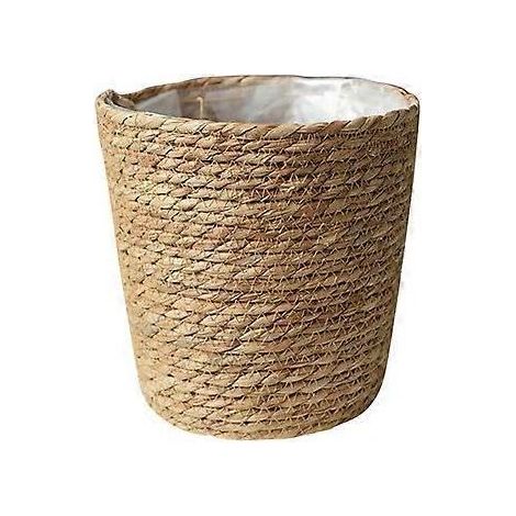 Panier à fleurs tressé, pot de fleurs en paille tressée à la main, pot de fleurs décoratif d'intérieur