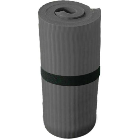 Tapis de yoga, tapis de pilates, tapis de fitness épais, compatible avec la salle de sport, antidérapant, 15 mm d'épaisseur, noir (1/4)