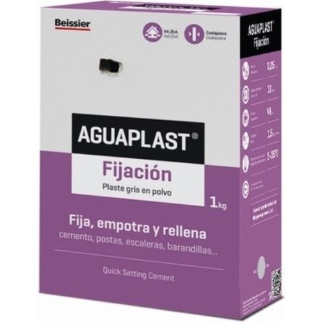 AGUAPLAST Fijación Plaste Gris en Polvo 1 kg (1/2)