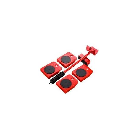 Lot de 5 roulettes universelles robustes pour le déplacement d'équipement (rouges) (1/5)